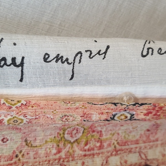 NWT Desigual Women's White and Peach Long Sleeve Lightweight Blouse (Sz M) - Picture 4 of 10